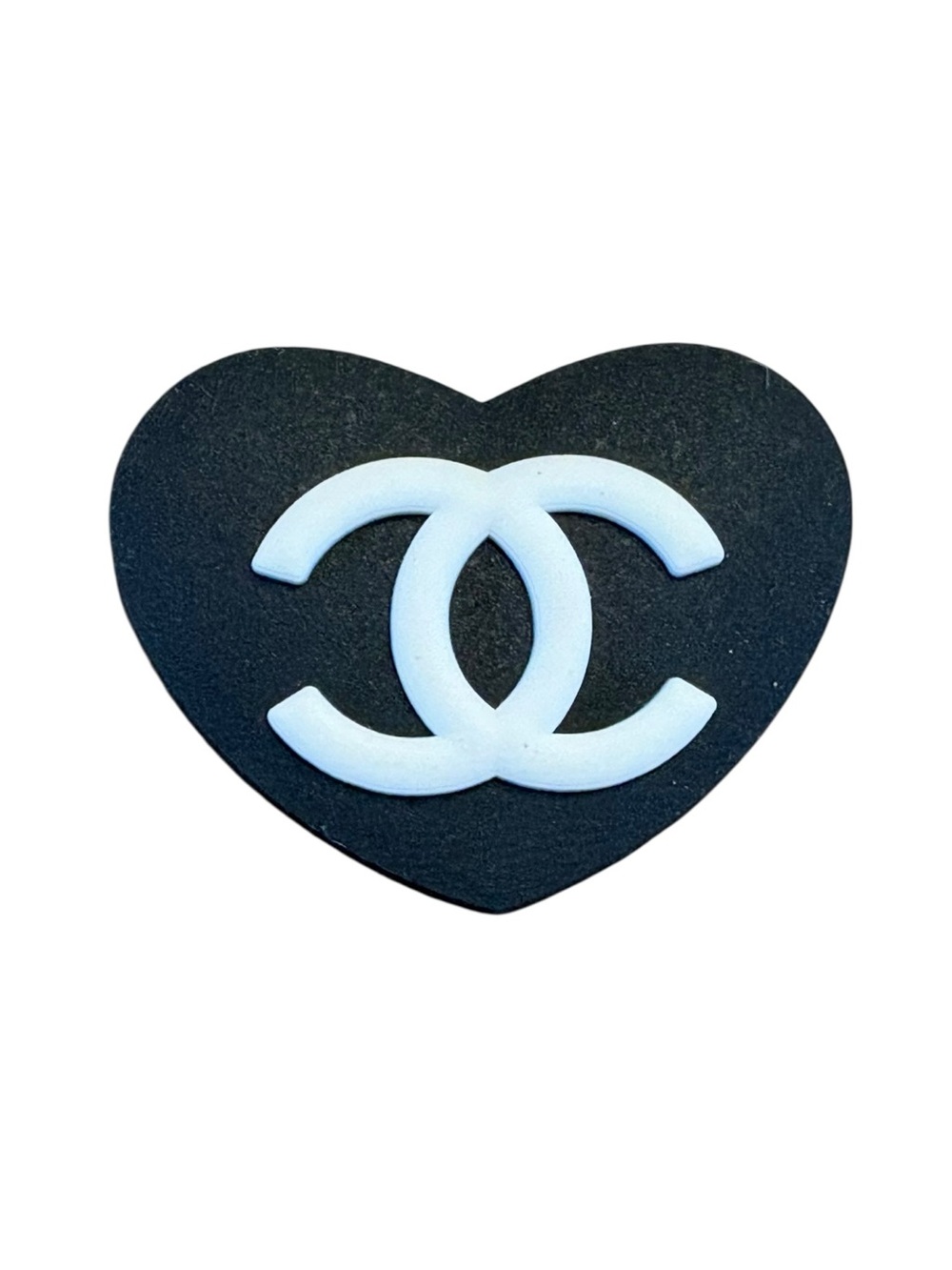 Black & White Heart Croc Charm